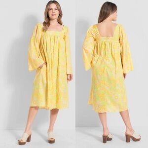 🌻Modcloth You Say Goodbye I Say Yellow Midi Dress Size Medium